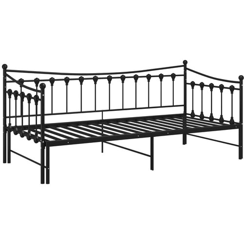 VidaXL okvir za krevet na razvlačenje crni metalni 90 x 200 cm Slike