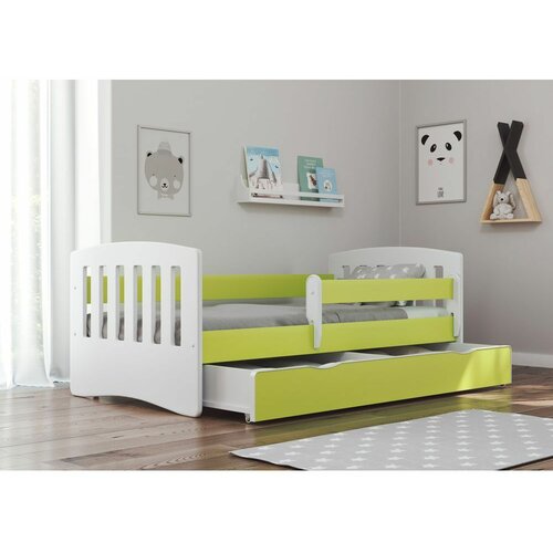 Classic drveni dečiji krevet sa fiokom - zeleni - 180x80 cm Cene