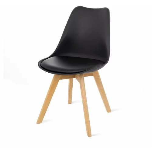 loomi.design Komplet 2 črnih stolov z bukovimi nogami Retro