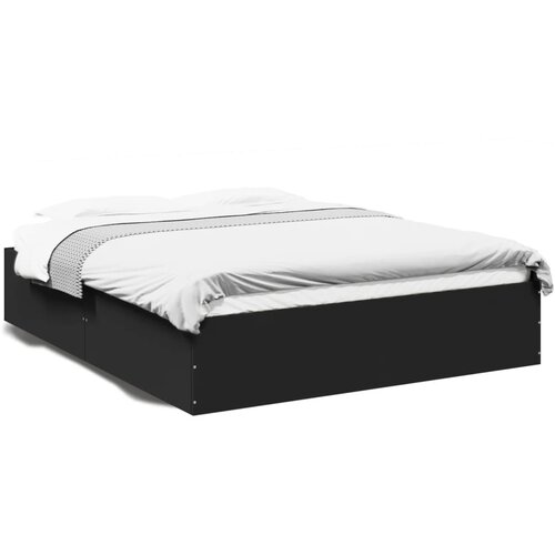 VidaXL Okvir za krevet crni 150x200 cm konstruirano drvo Slike