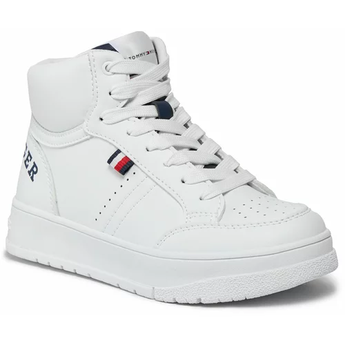 Tommy Hilfiger Superge Logo High Top Lace-Up Sneaker T3X9-33362-1355 M White/Blue X336