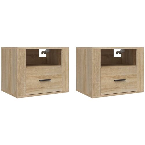 Maison Chic Stenski Dvo delni komplet Nočne omarice - Nočne mize sonoma hrast 50x36x40 cm, (21686909) Slike