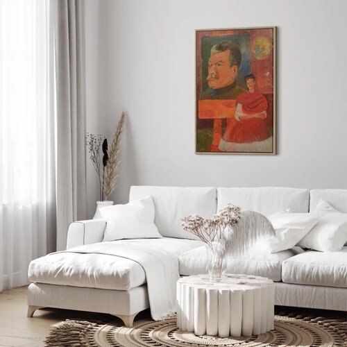  Slika - Frida Kahlo &amp;ndash; Self-Portrait with Stalin 60x90 U prirodnom drvenom okviru Slike