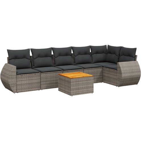  7-dijelni set vrtnih sofa sivi od poliratana Slike