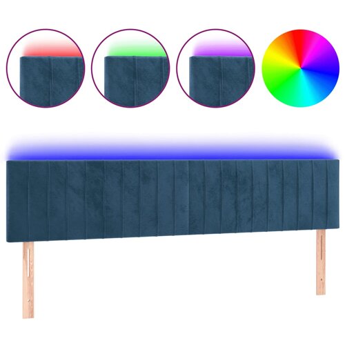 Maison Chic led posteljno vzglavje - vzglavna omarica - nočna omarica temno modro 180x5x78/88 cm žamet, (21708319) Cene