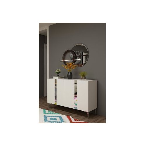 Hanah home Konzola Anka 120 White Silver Cene