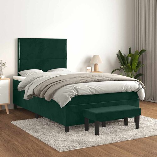 Box spring krevet s madracem tamnozeleni 120x200 cm bar&amp;scaron;unasti Slike