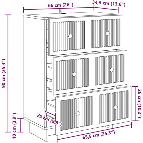  Ormar s ladicama Siva sonoma 66 x 34 5 x 90 cm - Siva sonoma Slike