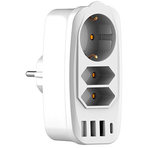 INF 7 v 1 eu vtični adapter, napajalni razdelilnik z vrati usb a/type c, podaljšek vtičnice, (21274851) Cene