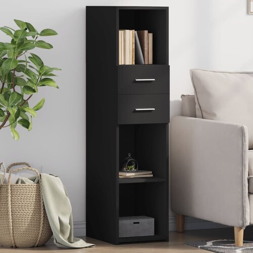 VidaXL Visoka omara črna 30x42,5x124 cm inženirski les Slike