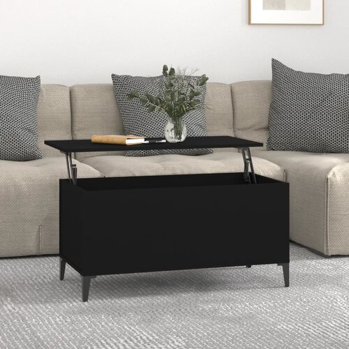 vidaXL Klubska mizica črna 90x44,5x45 cm inženirski les Cene