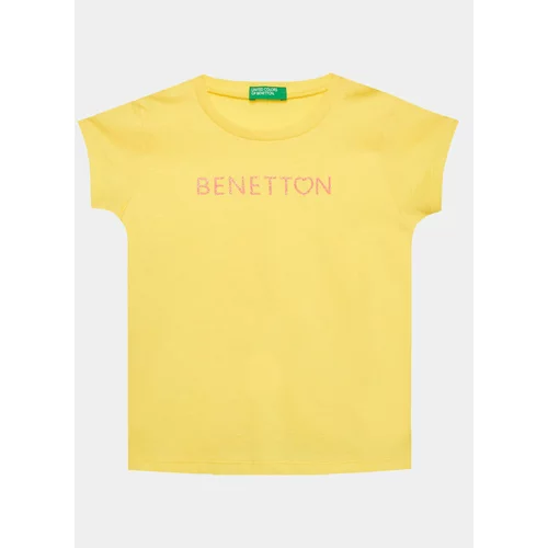 United Colors Of Benetton Majica 3I1XG1096 Rumena Regular Fit