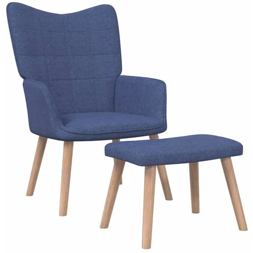  Stol za sproščanje s stolčkom modro blago, (20821709)