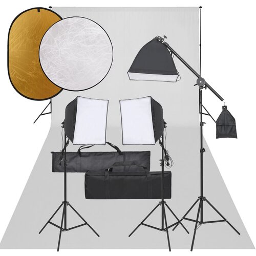vidaXL komplet za foto studio z lučmi, ozadjem in odbojnikom Cene