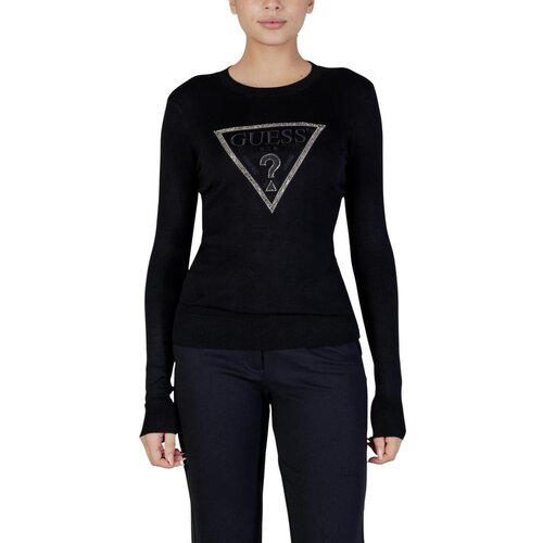 Guess Majice z dolgimi rokavi LS CN SASHA TRIANGLE LOGO SWTR W6RR49 Z2NQ2 Črna Cene