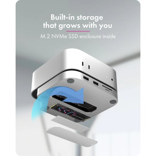 Icybox IB-DK100 USB-C priklopna postaja za Mac mini M4 Slike