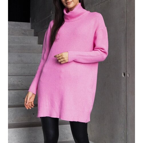 UR/CEO Long pink soft turtleneck sweater Kali Slike