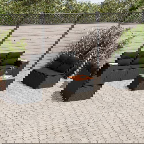 vidaXL 8-dijelni set vrtnih sofa od poliratana s jastucima crni Cijene
