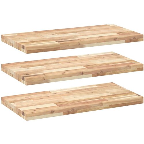 vidaXL Plutajuće police 3 kom 80x40x4 cm Neobrađeno puno drvo akacije - Prirodna 80 x 40 x 4 cm 3 1 Cene