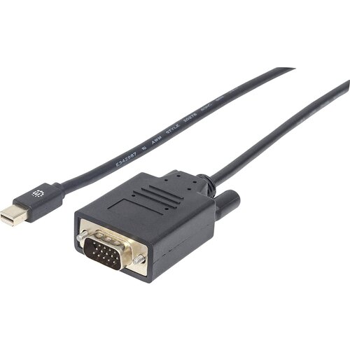 Manhattan Mini-DisplayPort/VGA adapterski kabel mini DisplayPort vtič, VGA 15-polni vtič 1.8 m črna 152167 za&amp;scaron;čita iz folije, okrogel, UL-certificiran, (20416908) Slike