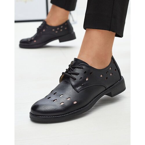 Resti Women's openwork eco leather half shoes in black Selofso- Footwear Cene