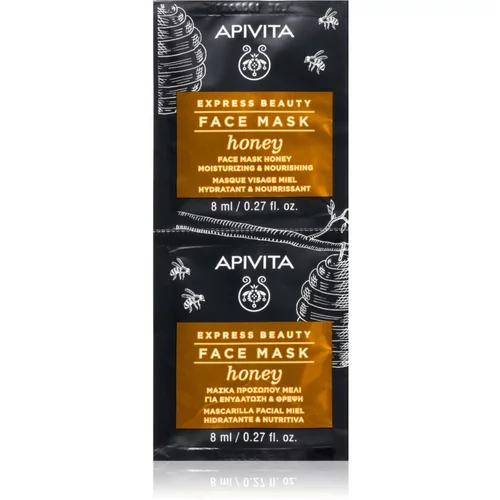 Apivita Express Beauty Honey vlažilna in hranilna maska za obraz 2 x 8 ml