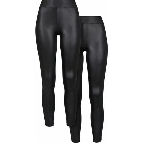 UC Ladies Ladies Synthetic Leather Leggings 2-Pack black+black