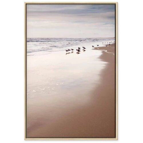  Slika - Autumn Beach (1 Part) Vertical 60x90 U prirodnom drvenom okviru Slike