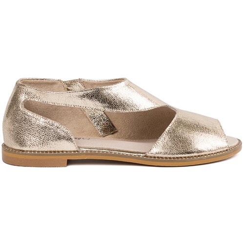 GOODIN Women&amp;#039;s gold sandals with cutouts Slike