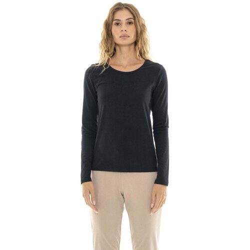 Leone 1947 Majice z dolgimi rokavi Woman T-Shirt Long Sleeves Relaxed Črna Cene