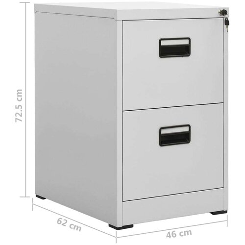 VidaXL Ormarić za spise svjetlosivi 46 x 62 x 72,5 cm čelični Slike