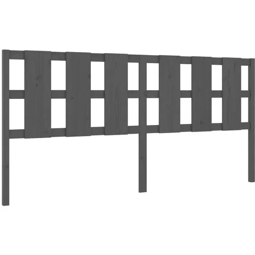  Posteljno vzglavje sivo 205,5x4x100 cm trdna borovina, (20684368)