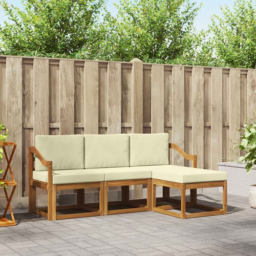  Set vanjskih sofa s jastukom 4 pcs Prirodna i krem Cene