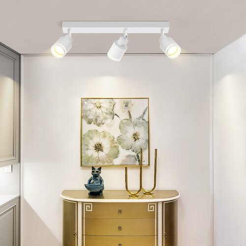 Nettlife Moderna bela stropna svetilka: 3 nastavljivi kovinski stropni reflektorji, stropna svetilka GU10, za spalnico, jedilnico, brez žarnice, (22116882) Cene