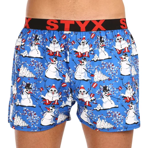STYX Men's shorts art sports rubber Christmas snowmen
