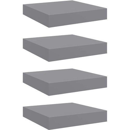  Plutajuće zidne police 4 kom sive 23 x 23,5 x 3,8 cm MDF Slike