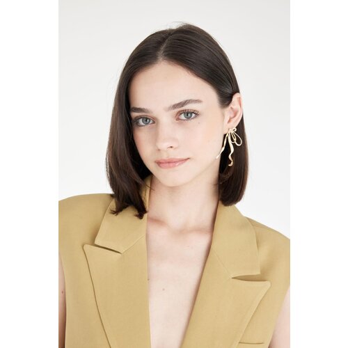 Defacto Women's Bow Gold Earrings Cene