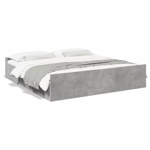 Okvir kreveta s ladicama siva boja betona 180x200 cm drveni