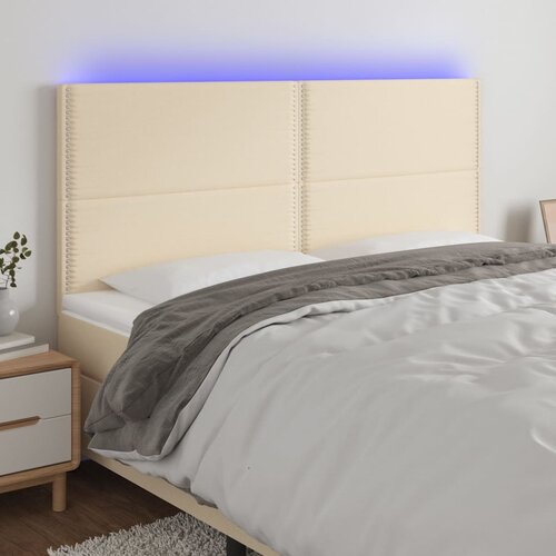  The Living Store LED posteljno vzglavje krem 160x5x118/128 cm blago - LED Vzglavje, (21452146) Cene