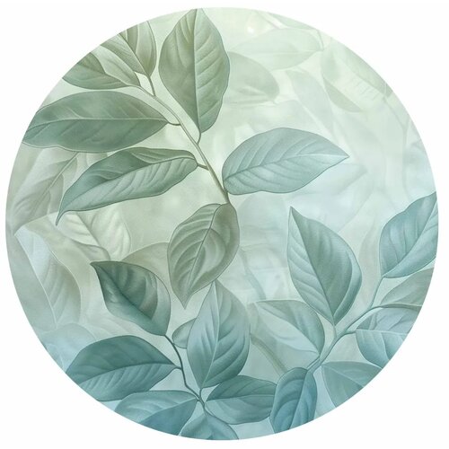  Okrugla fototapeta - Mint leaves: large botanical motif 180x180 Slike