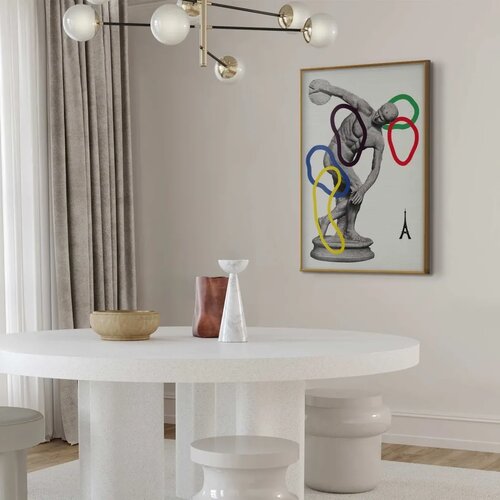  Plakat - Collage Graphic - Discus Thrower - Sculpture 60x90 Zlatni okvir Slike