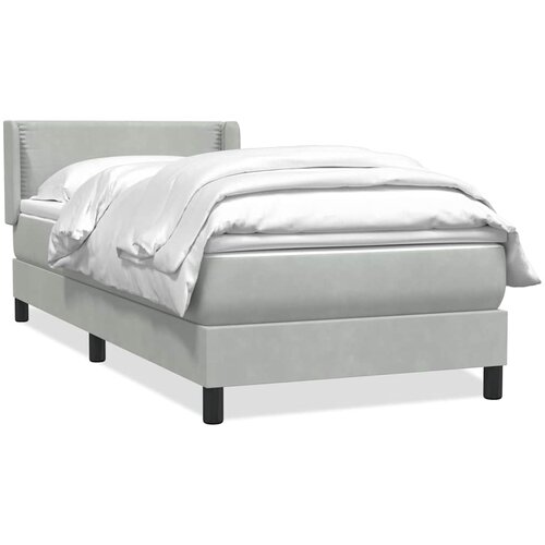 Box Spring krevet s madracem svijetlo sivi 80x220 cm samt Slike