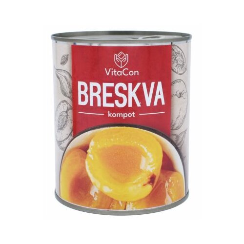 VITACON KOMPOT BRESKVA POLOVINE 820G Slike