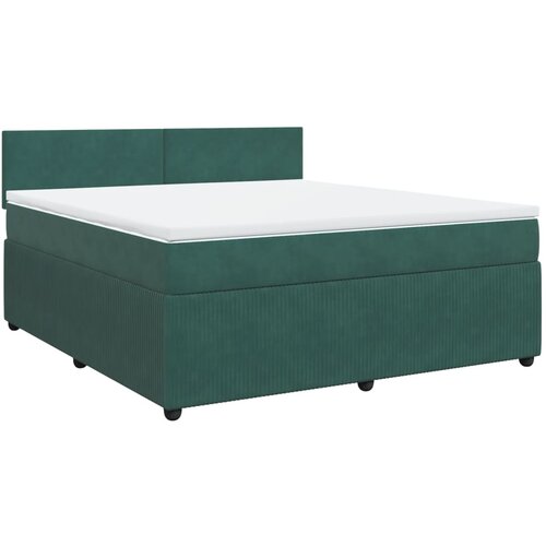 vidaXL Box spring postelja z vzmetnico temno zelena 180x200 cm žamet, (21309807) Cene