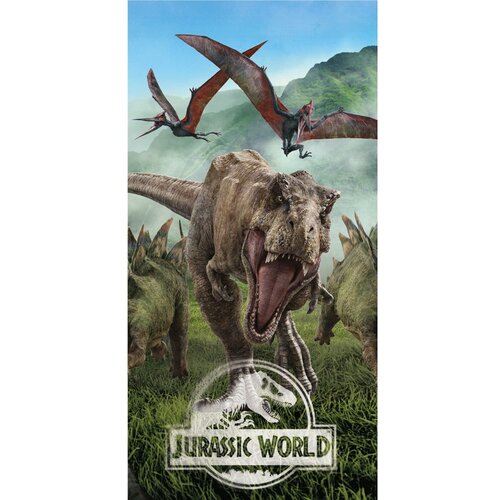 Jerry Fabrics Bombažna otro&amp;scaron;ka brisača 70x140 cm Jurassic Park &amp;ndash; Slike