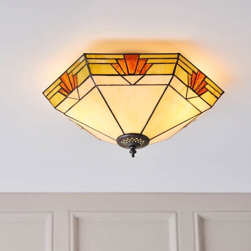 Endon 64284 - Plafonska svetiljka Tiffany NEVADA 2xE27/60W/230V prečnik 40 cm Slike