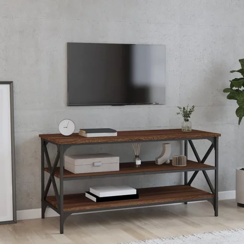 vidaXL TV omarica rjavi hrast 100x40x50 cm inženirski les