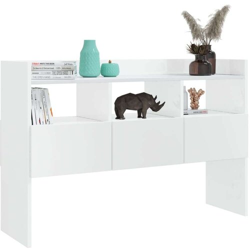 VidaXL Komoda visok sijaj bela 105x30x70 cm iverna plo&amp;scaron;ča Slike
