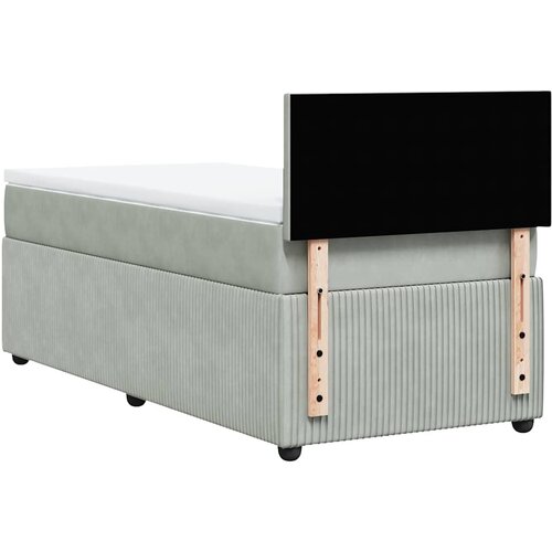 Box spring krevet s madracem svjetlosivi 80 x 200 cm bar&amp;scaron;unasti Slike