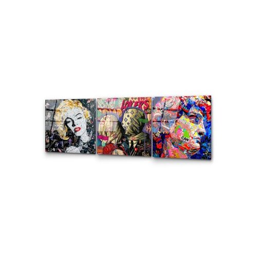 Wallxpert dekorativna slika od kaljenog stakla apst (uv 857) 50 x 50cm, 3 dela Slike